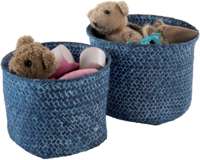 Mika - Set 2 Cestini Tondi Jeans