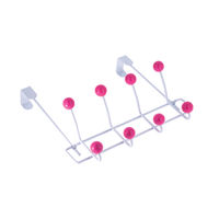 Quadra - Gancio da porta rosa