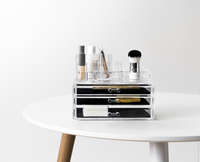 Portatrucchi Blocco 3 cassetti e organizer superiore trasparente