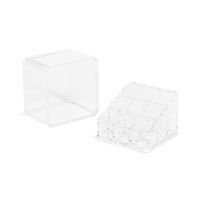 Vaschetta quadrata Portatrucchi con mini organizer inclinato trasparente