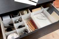 Set 6 Pezzi Separatore Modulare Per Cassetti - 44 X 10 Cm - Bianco