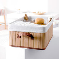 Cesto in bambù rettangolare pieghevole