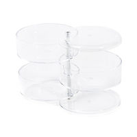 Organizer porta bijoux tondo 3 ripiani scorrevoli e coperchio trasparente