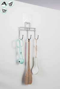 Gancio triplo adesivo da muro