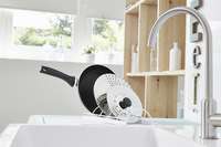 Supporto per coperchi pentole in filo metallico bianco