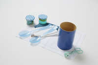 Danang - Bicchiere grande bambù laccato blu