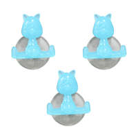 set 3 Funny hooks gatto turchese