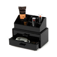 Portatrucchi con Blocco 2 cassetti e organizer superiore - Nero