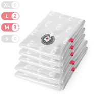 Set di 5 sacchi salvaspazio sottovuoto Aspispace ( 3 M + 2 L)