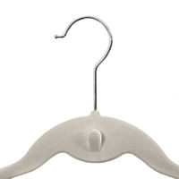 Set 4 grucce appendiabiti antiscivolo con gancio in "velluto" beige