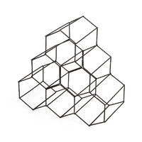 Portabottiglie in bronzo opaco 6 scomparti "Hexa"