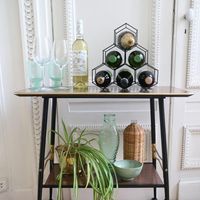 Portabottiglie in bronzo opaco 6 scomparti "Hexa"