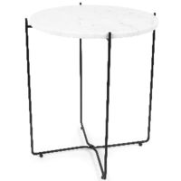 AGNETA - Tavolino tondo in marmo bianco